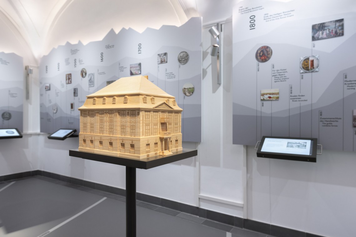 Tastmodell des Zumsteinhauses im Erdgeschoss des Kempten-Museums