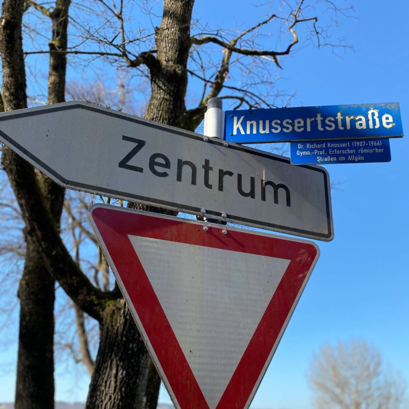 Straßenschild Knussertstraße, Kempten